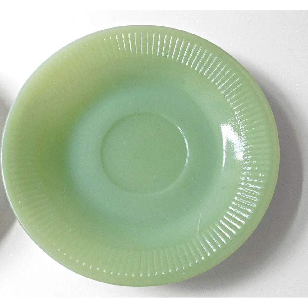 1950s Jadeite Saucers Jane Ray Fire King Anchor Hocking Green Glass